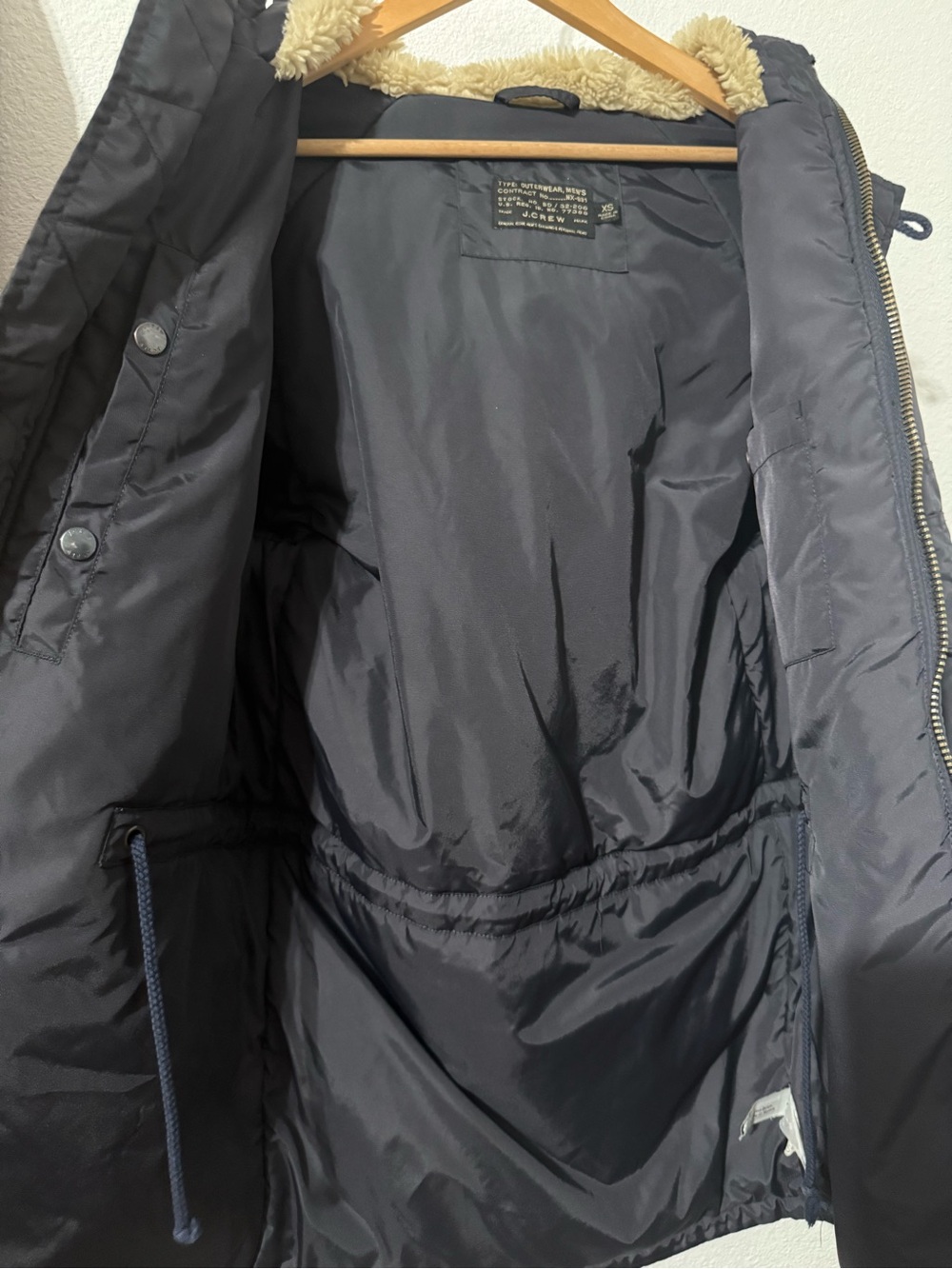 J. Crew jacket Hooded Parka in midnight Navy blue - Picture 8 of 16